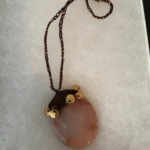 Anthropology rose quartz necklace. Stone is genuine.